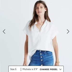 NWOT Madewell Central Shirt in Pure White, Size M